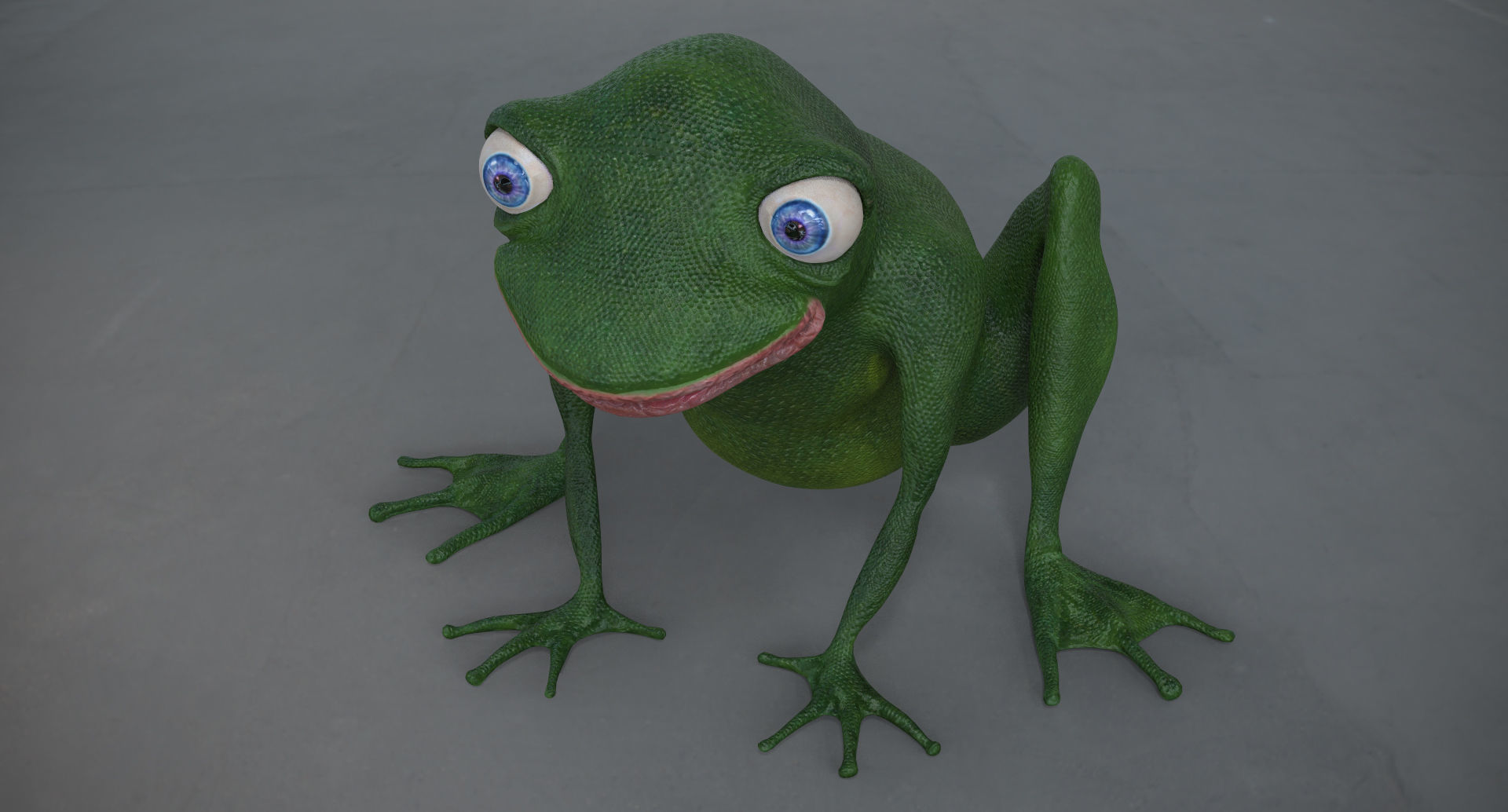 Happy Frog Stylized Low-poly 3D model_10