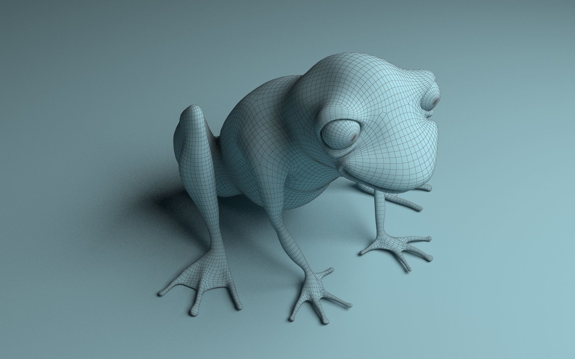 Happy Frog Stylized Low-poly 3D model_9