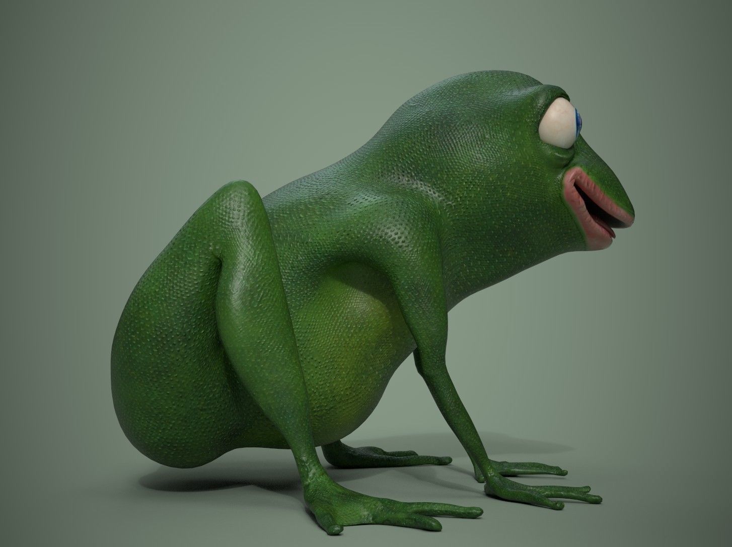 Happy Frog Stylized Low-poly 3D model_4