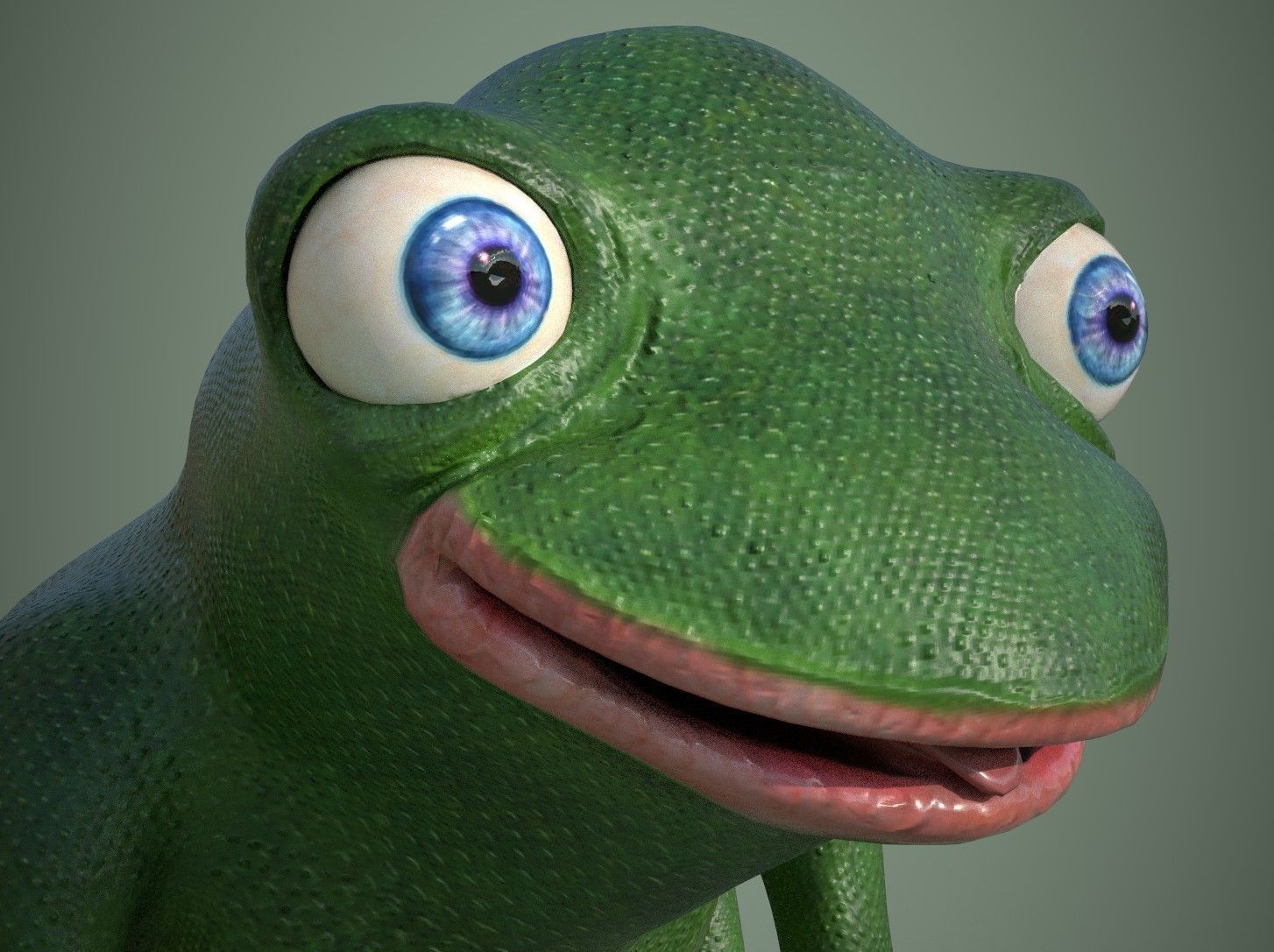 Happy Frog Stylized Low-poly 3D model_5