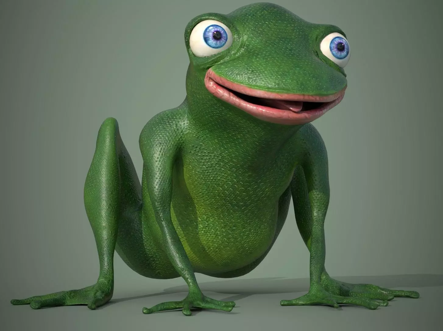 Happy Frog Stylized Low-poly 3D model_0