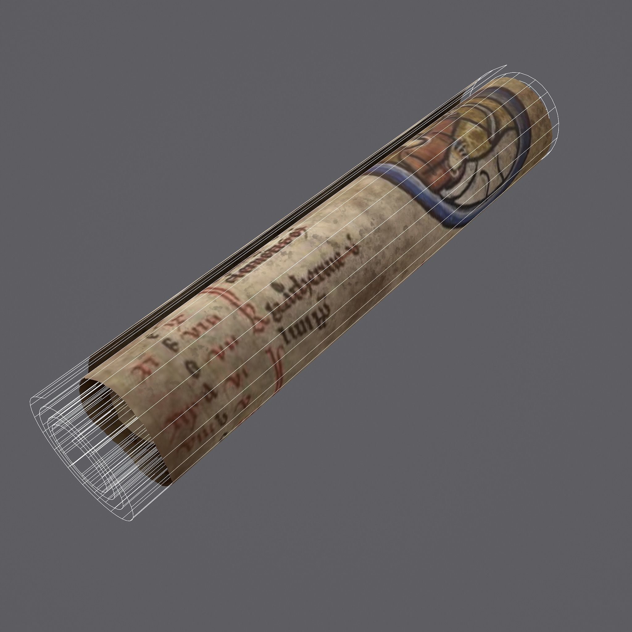November Manuscript Page and Scroll  3D Model Collection_19