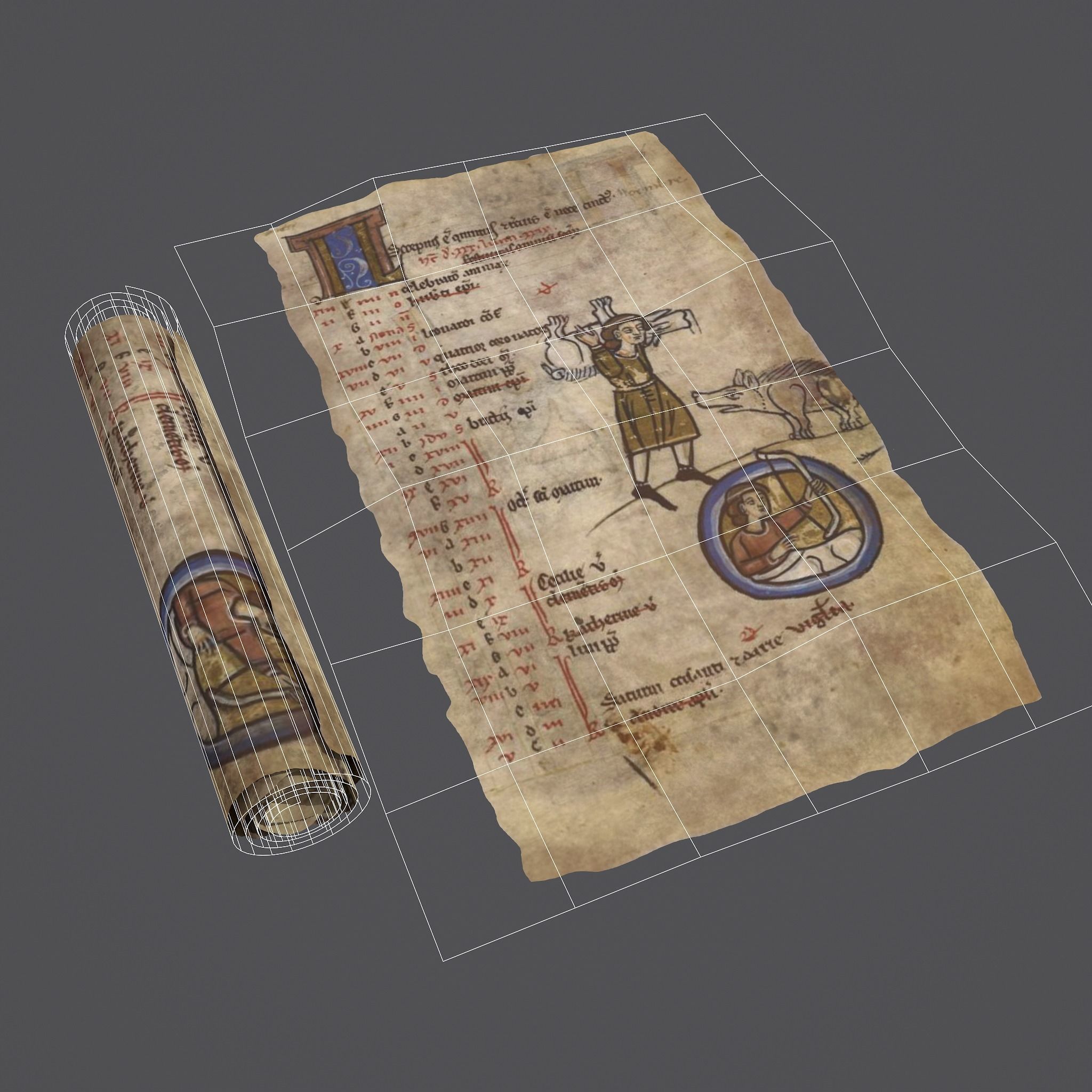 November Manuscript Page and Scroll  3D Model Collection_21