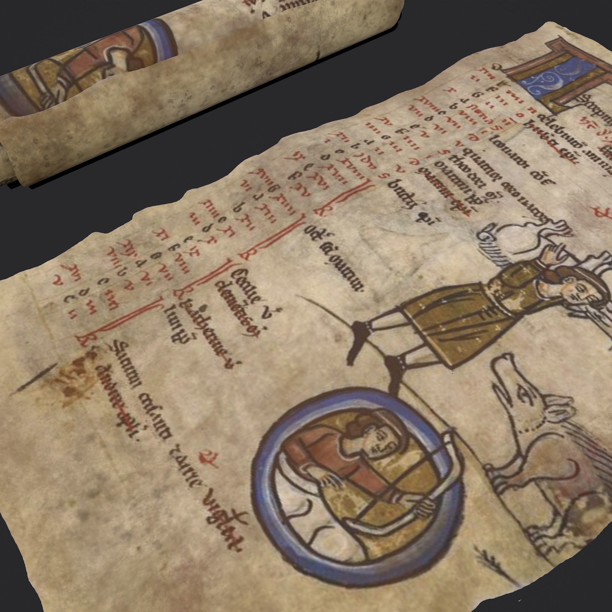 November Manuscript Page and Scroll  3D Model Collection_13