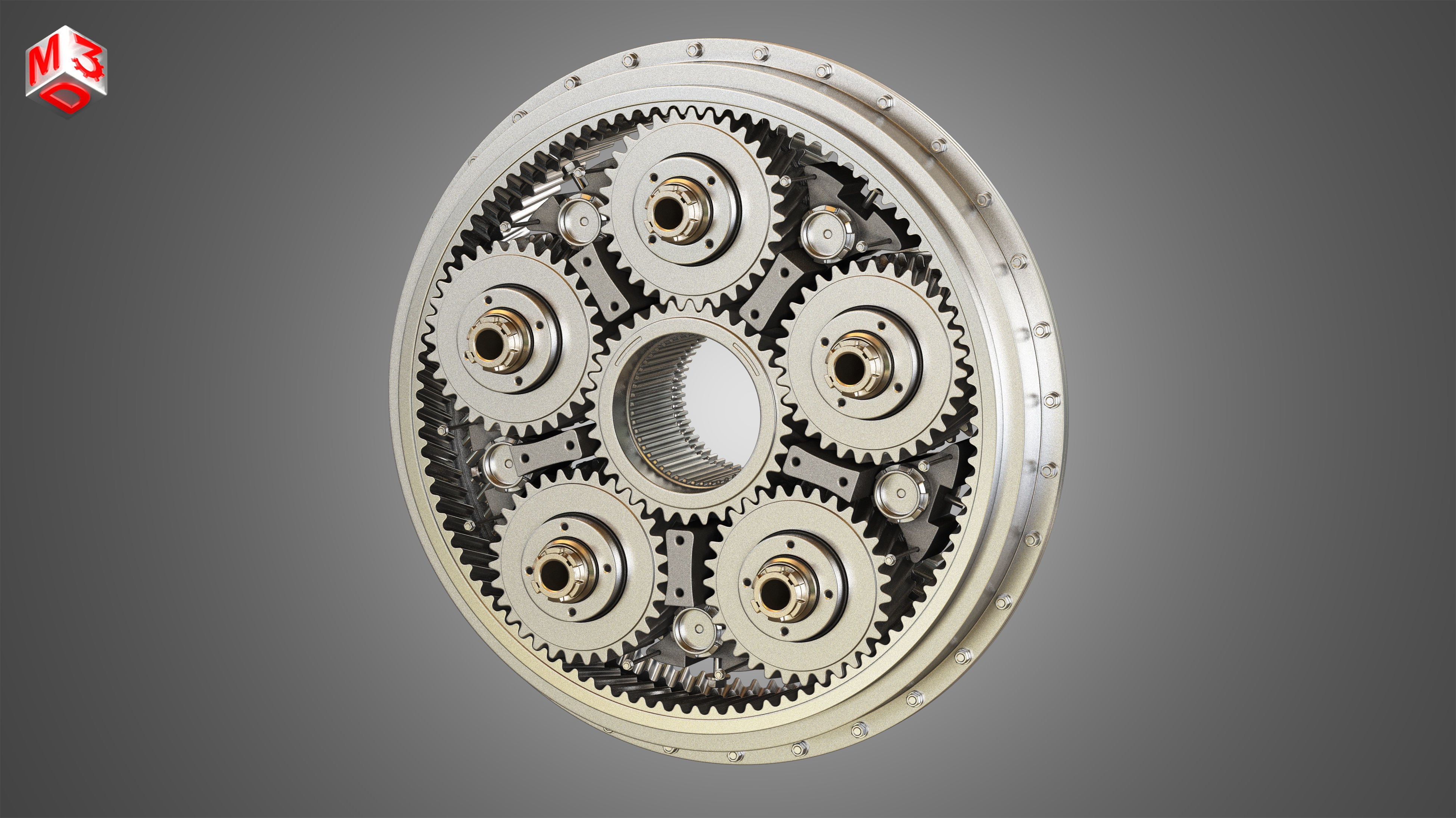 PW GTF Geared Turbofan Engine - Cutaway 3D model_15