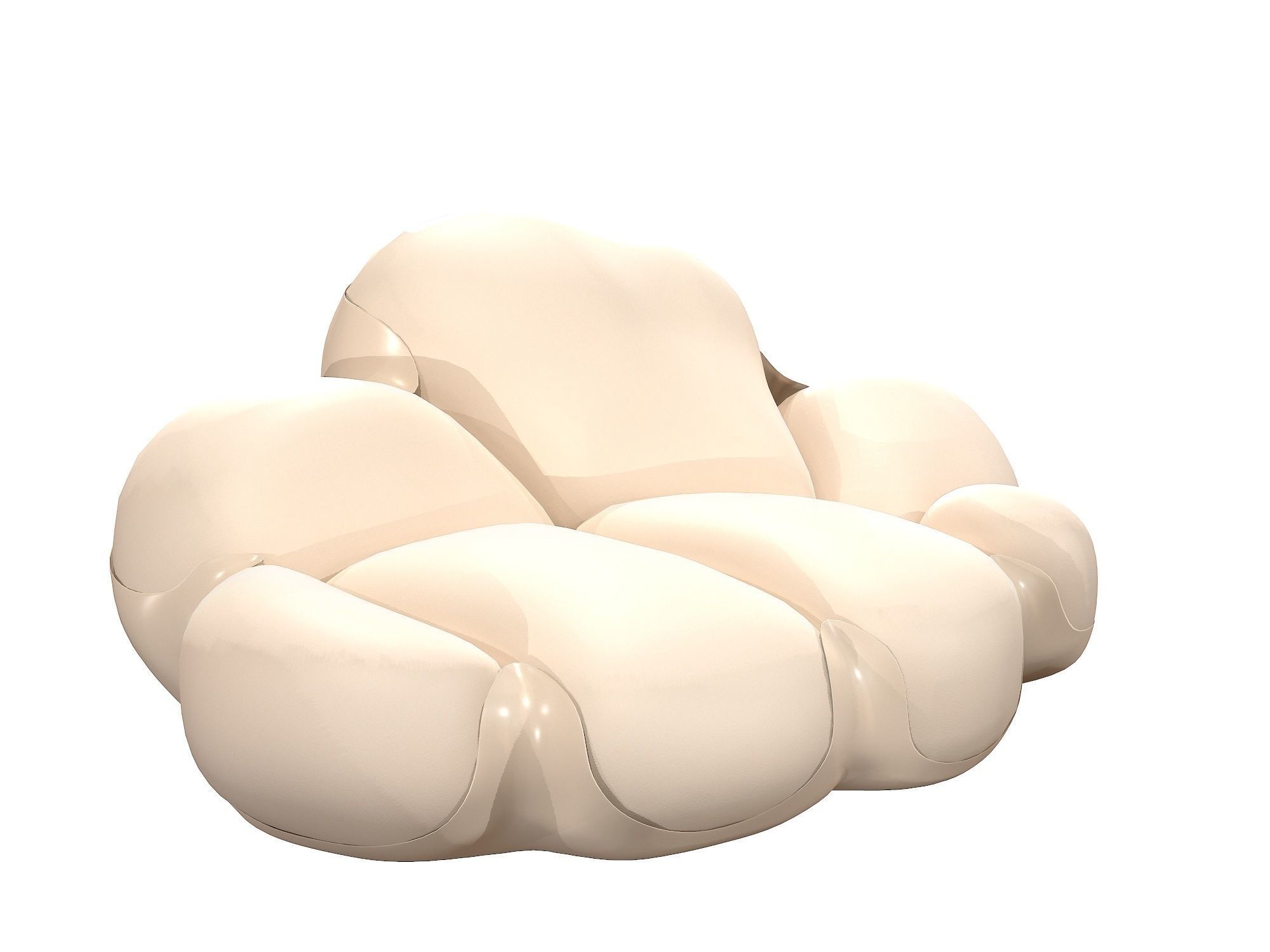 Louis Vuitton Bomboca Sofa Low-poly 3D model_3