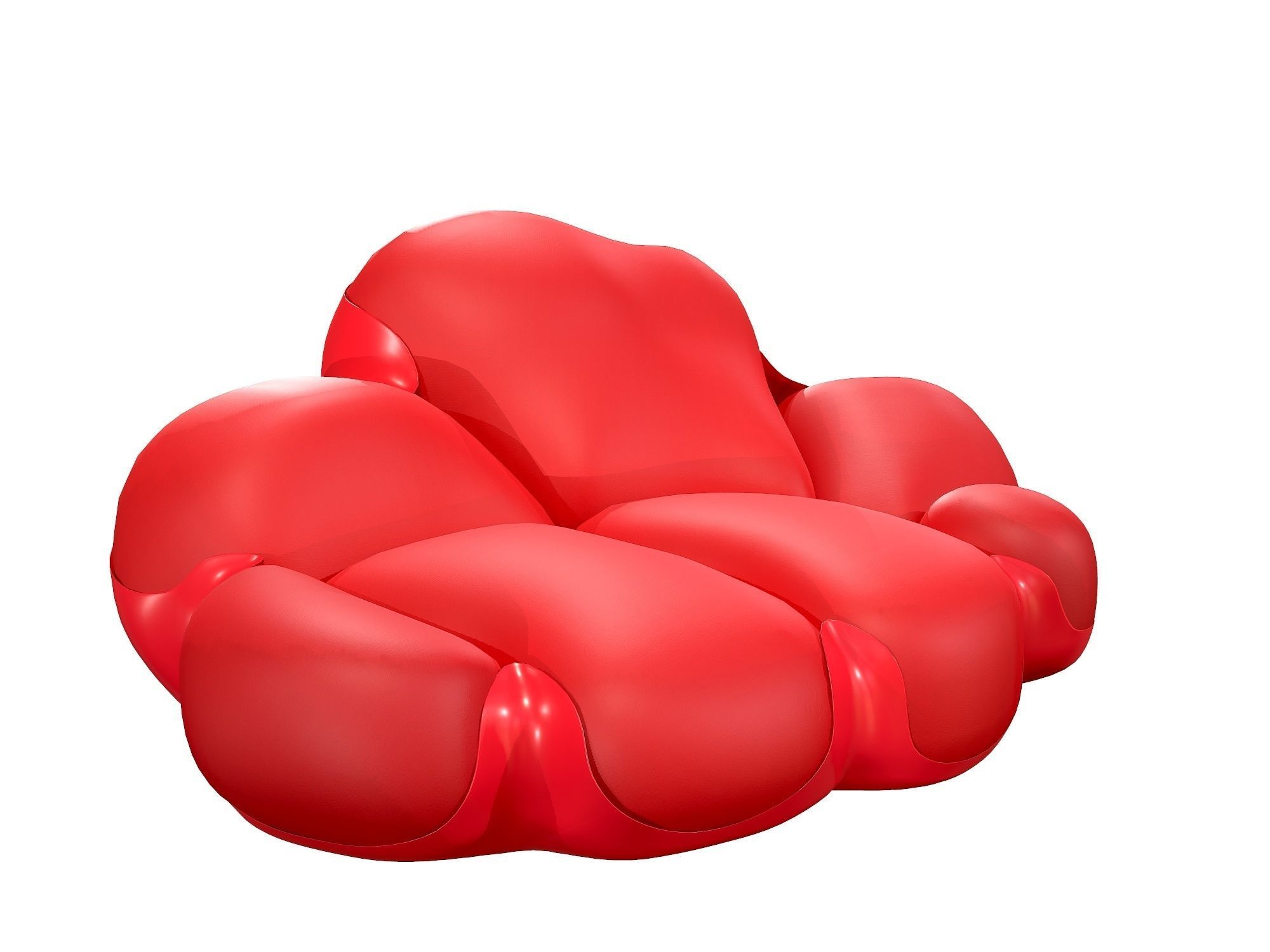 Louis Vuitton Bomboca Sofa Low-poly 3D model_2