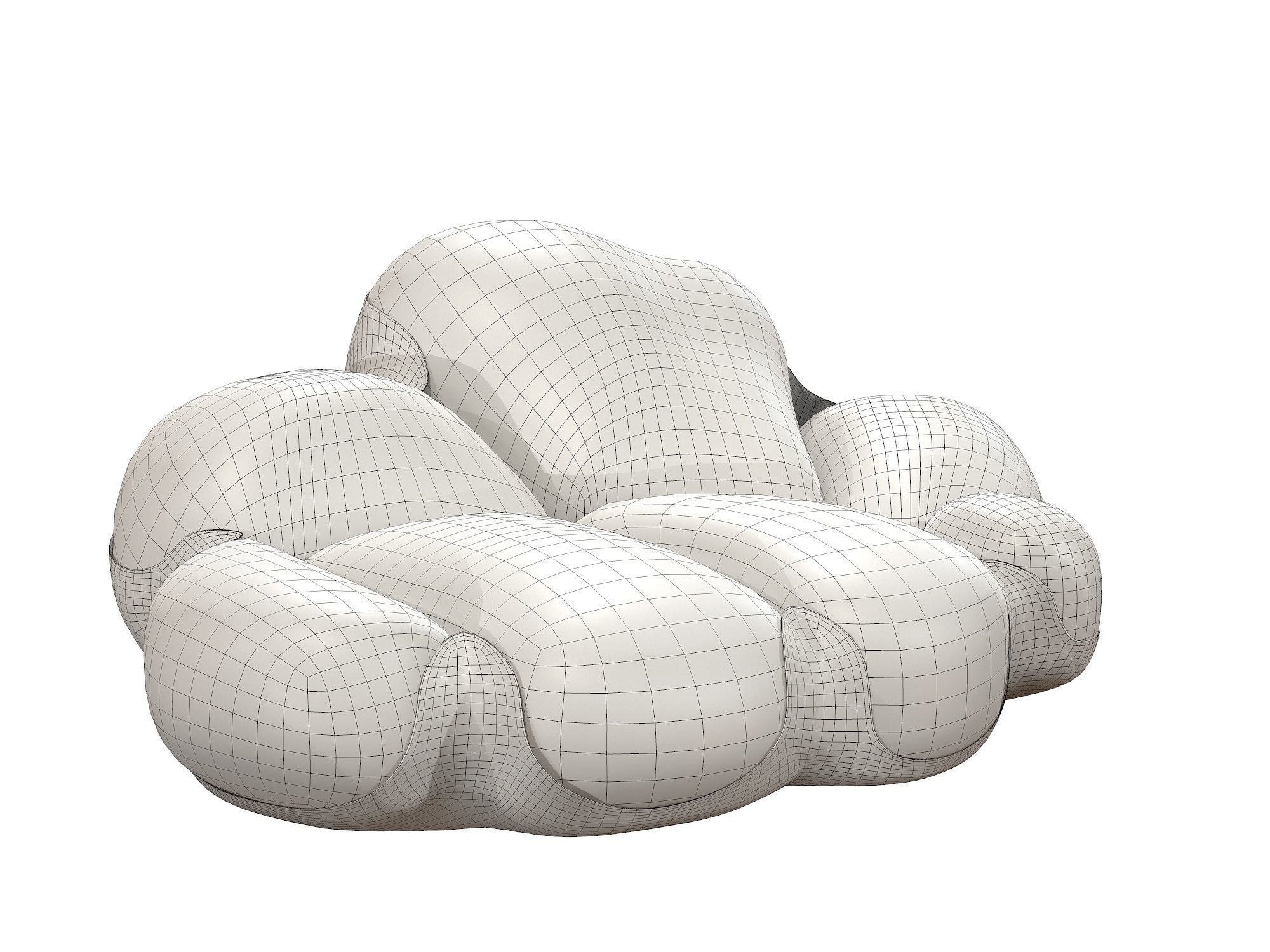 Louis Vuitton Bomboca Sofa Low-poly 3D model_9
