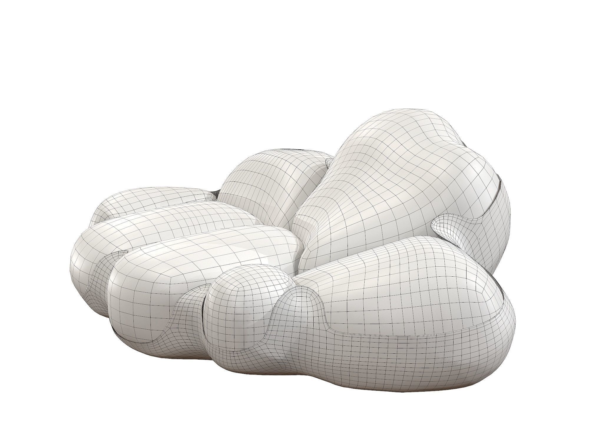 Louis Vuitton Bomboca Sofa Low-poly 3D model_10