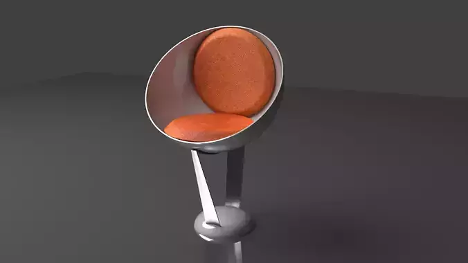 The Hemisphere Chair circular with fiberglass and chrome