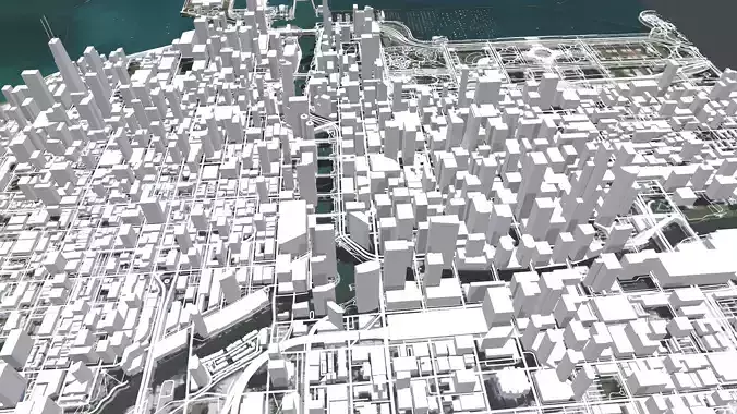 Cityscape Chicago fragment city USA 3D model