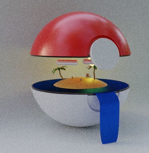Pokeball illustration 3D model_3