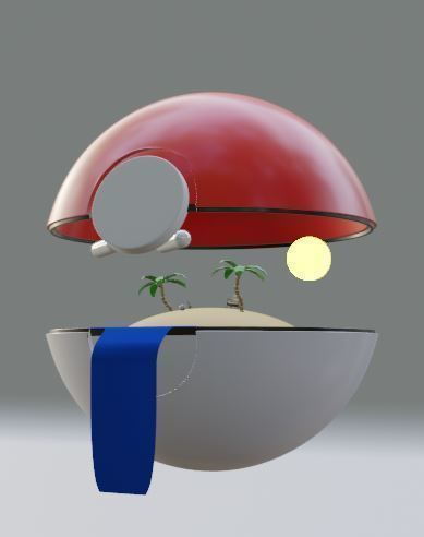 Pokeball illustration 3D model_5