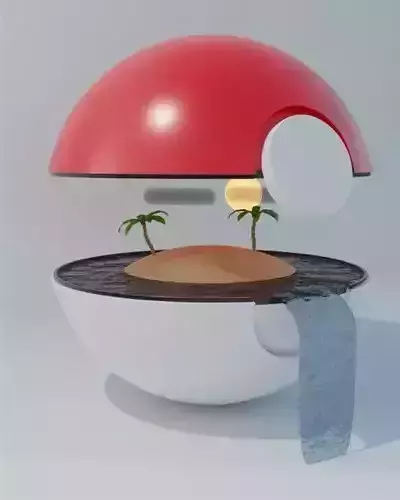 Pokeball illustration 3D model