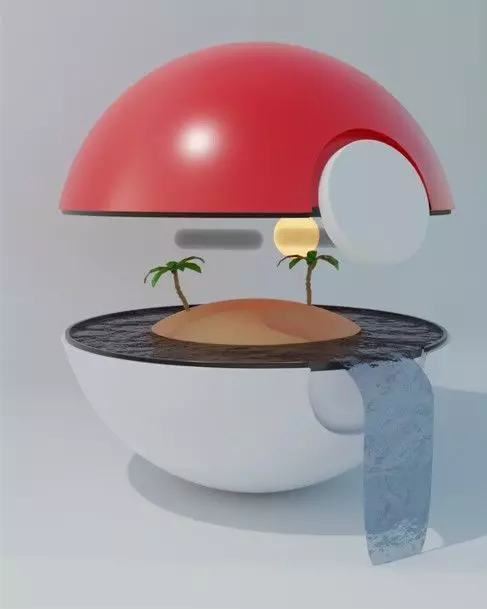 Pokeball illustration 3D model_0