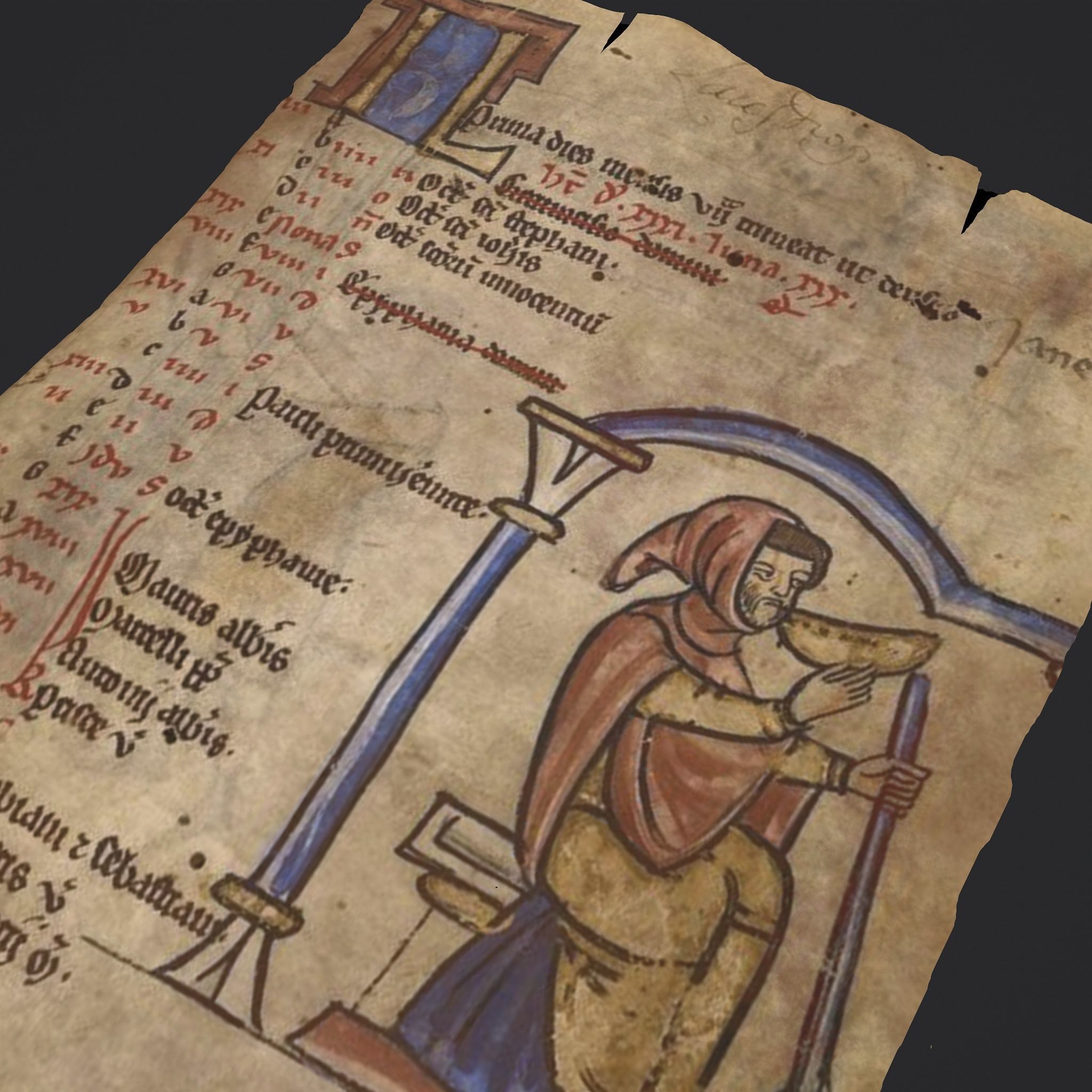 January Manuscript Page  Low-poly 3D model_7