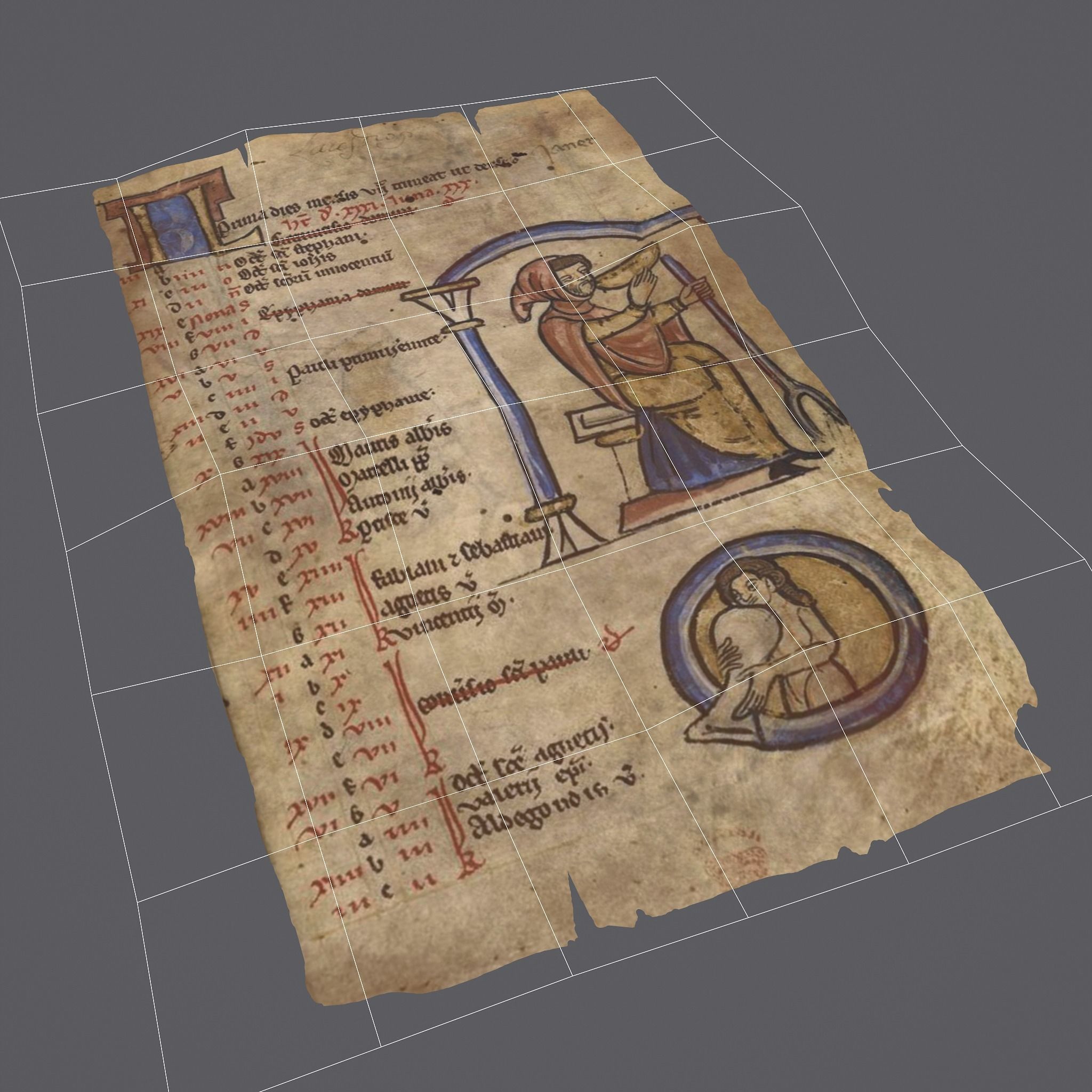 January Manuscript Page  Low-poly 3D model_11