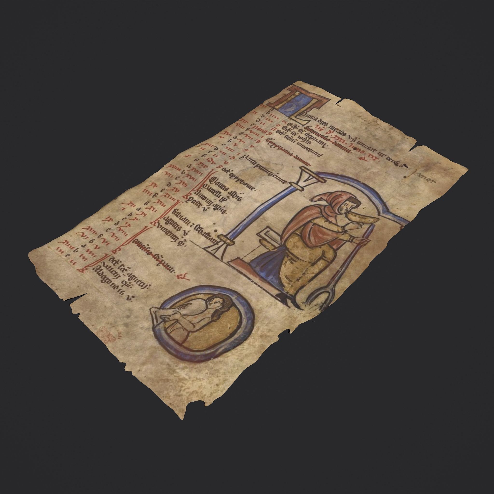 January Manuscript Page  Low-poly 3D model_3