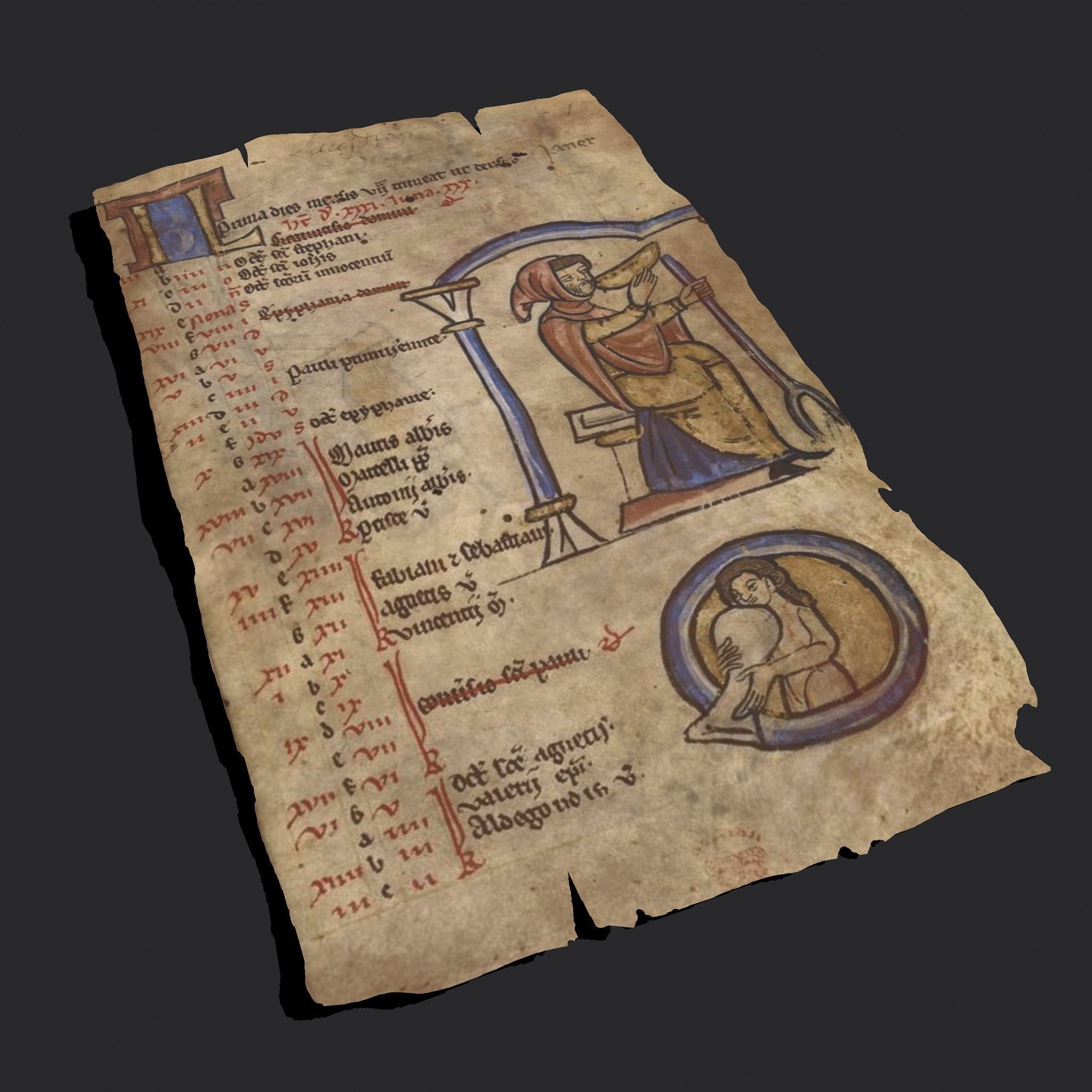 January Manuscript Page  Low-poly 3D model_10