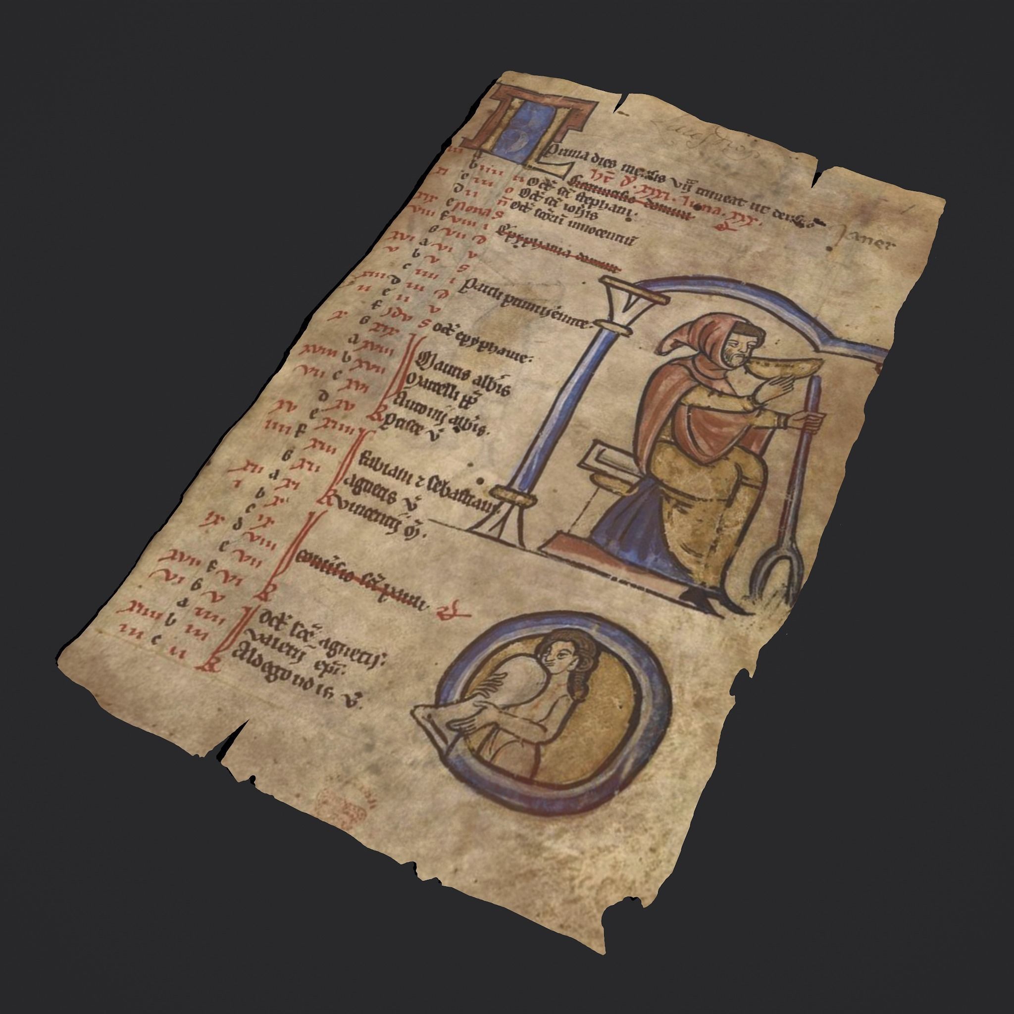 January Manuscript Page  Low-poly 3D model_6