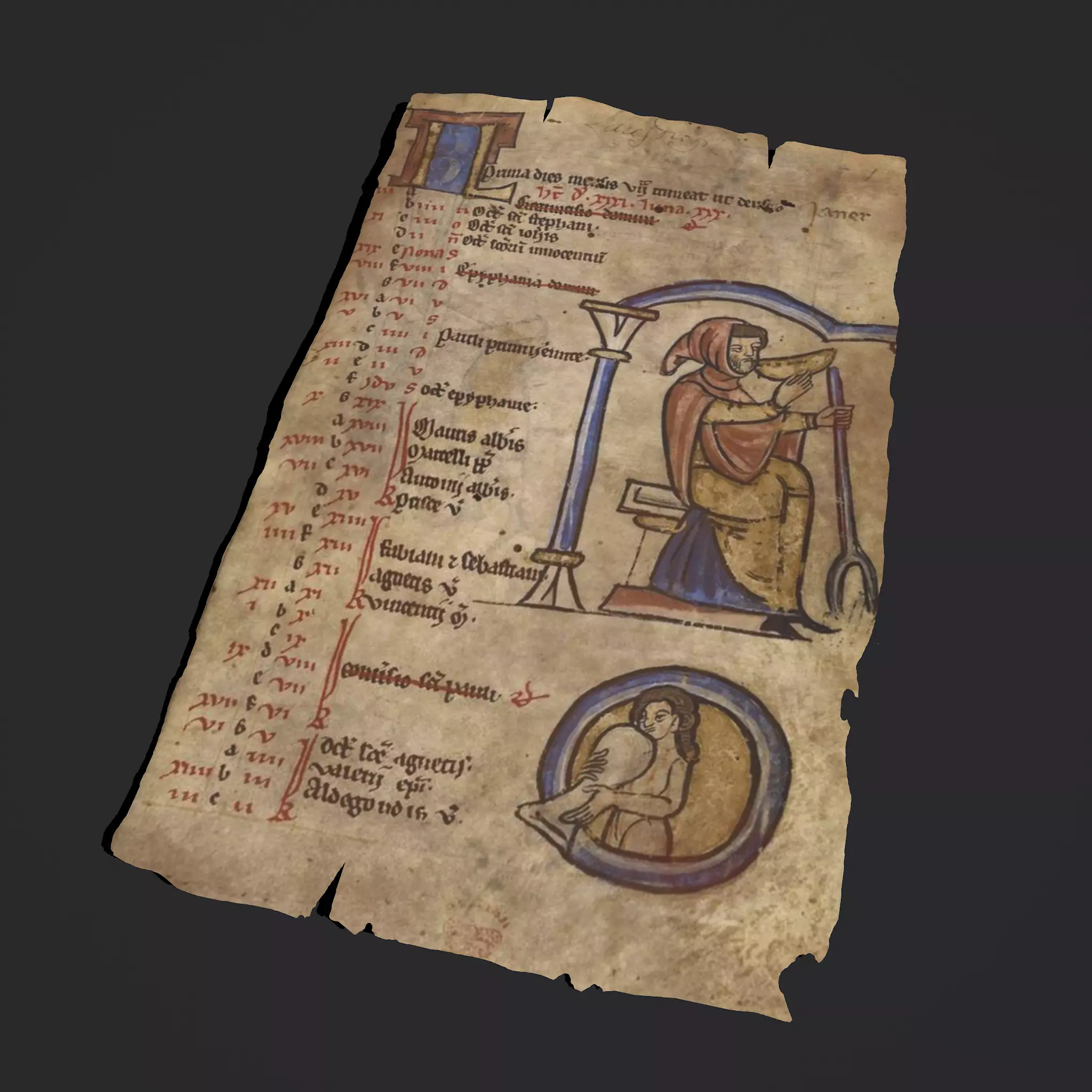 January Manuscript Page  Low-poly 3D model_0