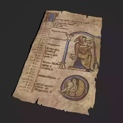 January Manuscript Page  Low-poly 3D model