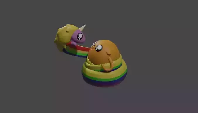 Adventure time Lady Rainicorn Jake Model 3D print model