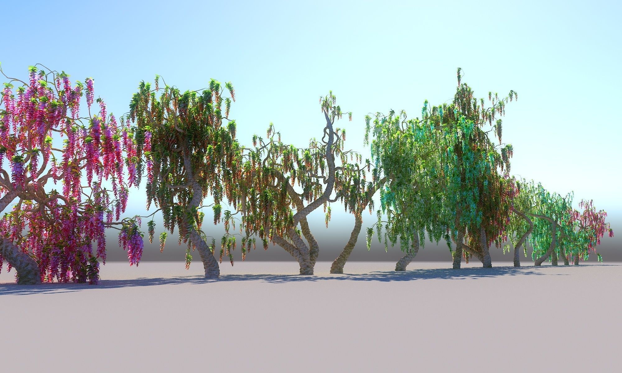 FANTASTIC GARDEN ANIMATED PACK TREES 12 3D model_4