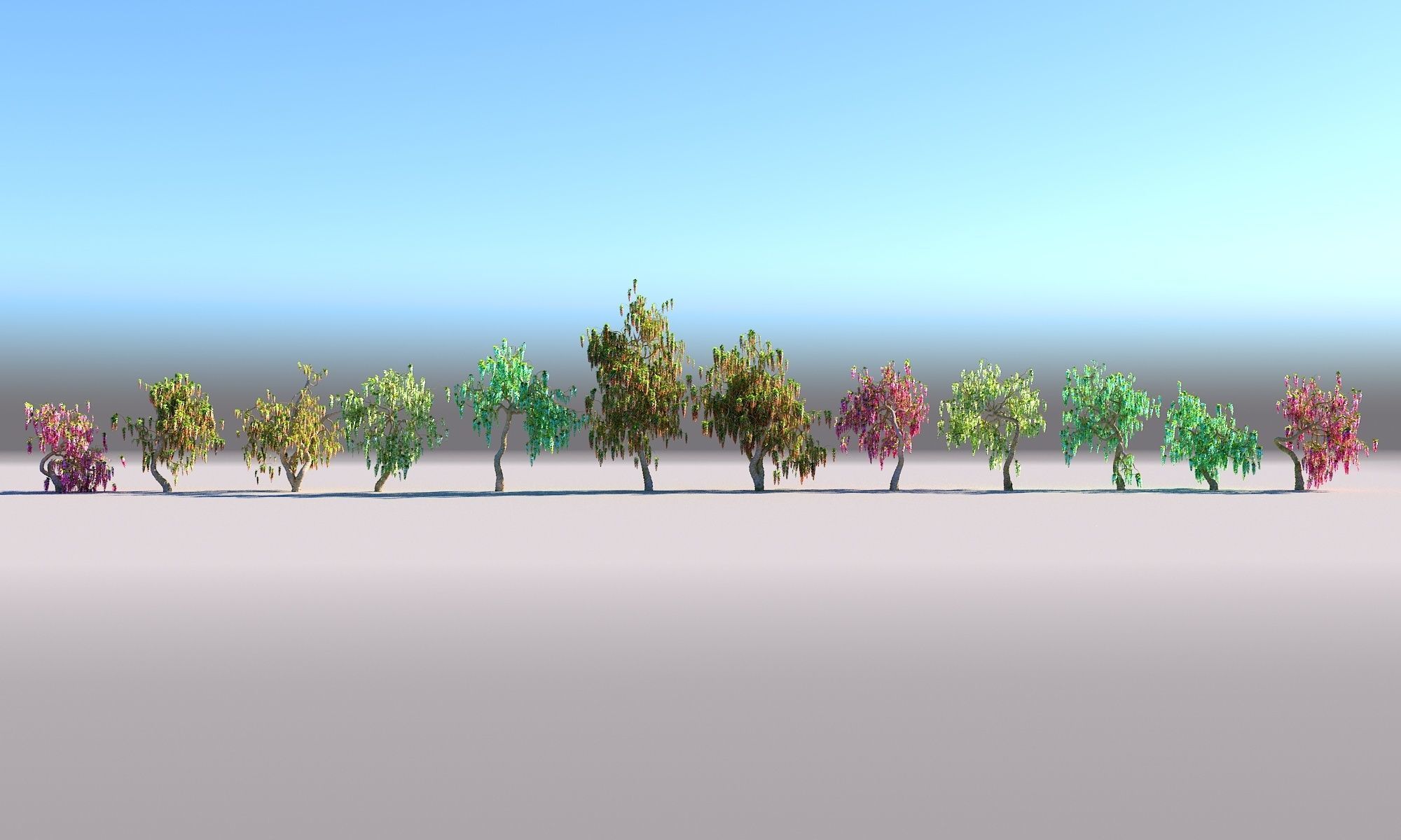 FANTASTIC GARDEN ANIMATED PACK TREES 12 3D model_3