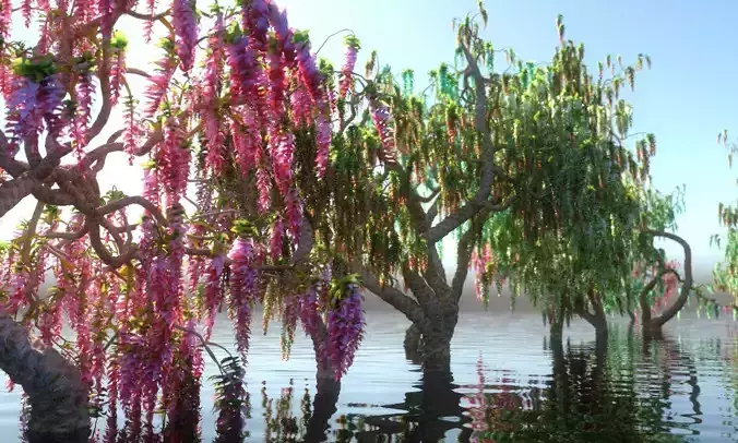 FANTASTIC GARDEN ANIMATED PACK TREES 12 3D model