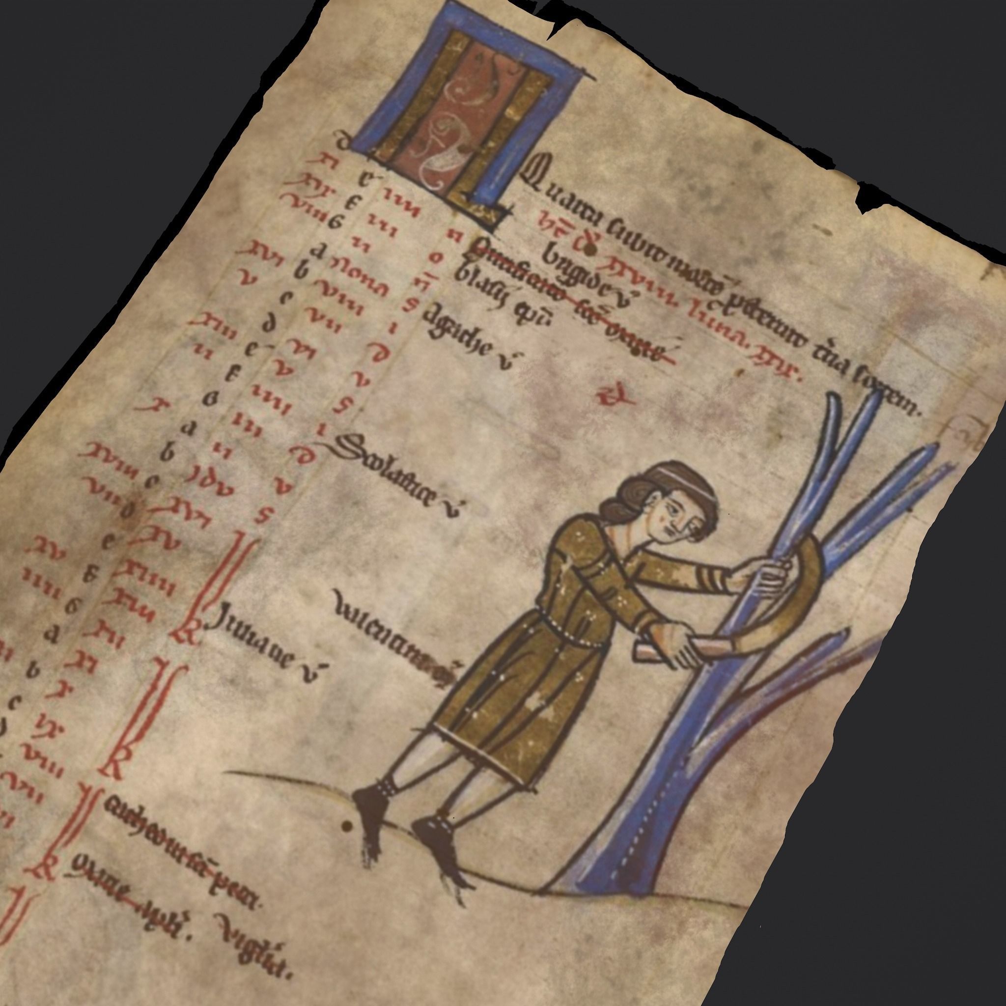 February Manuscript Page Low-poly 3D model_6