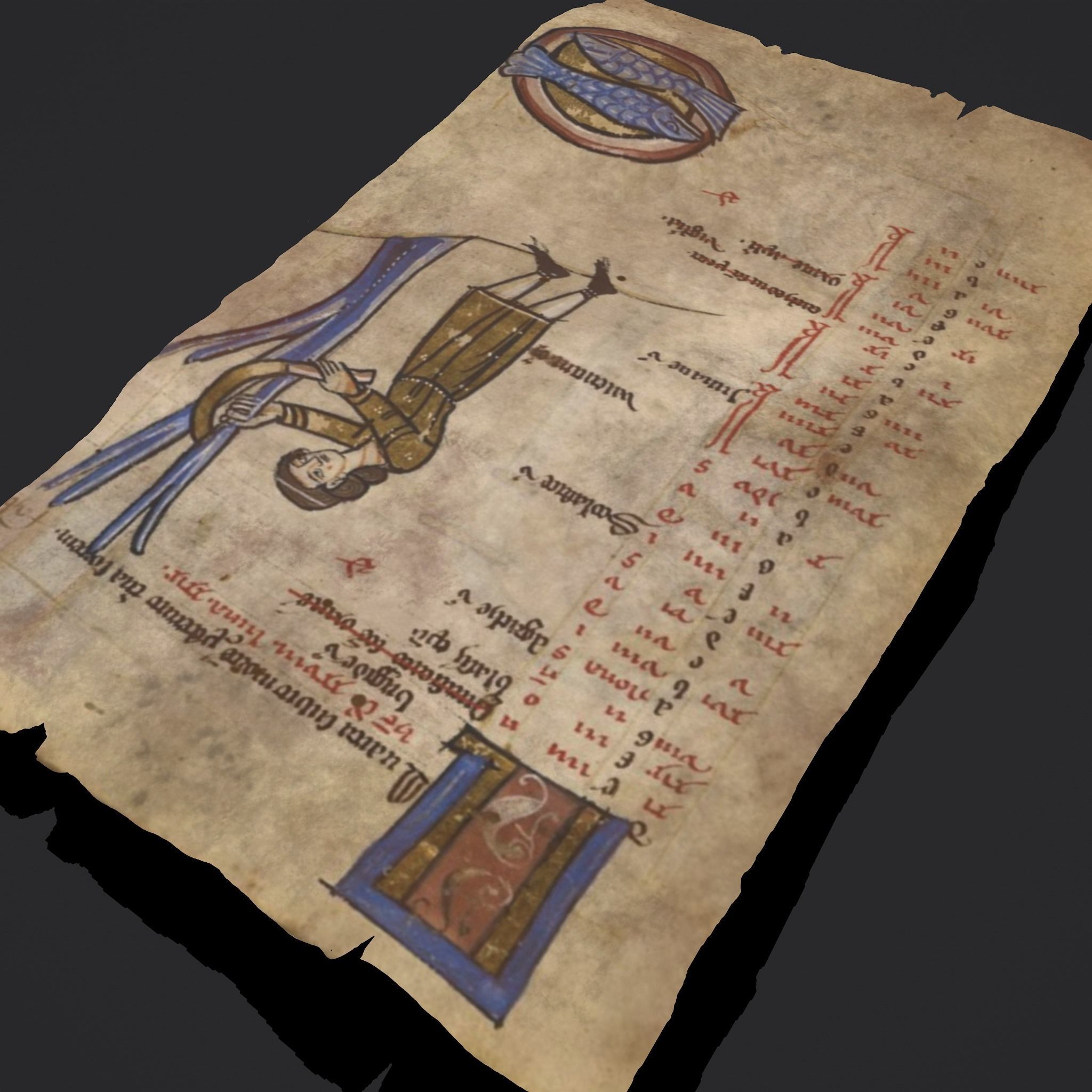 February Manuscript Page Low-poly 3D model_4