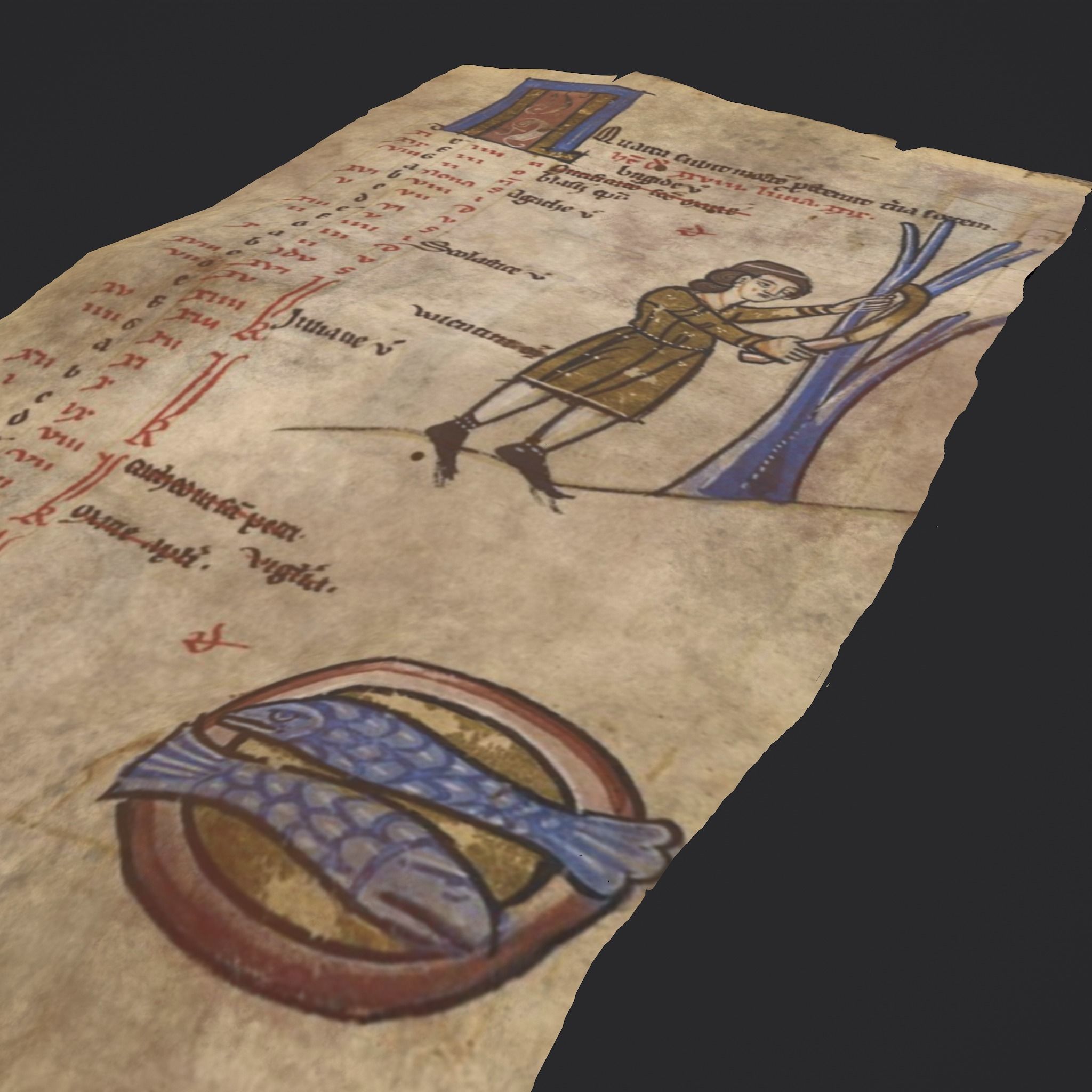 February Manuscript Page Low-poly 3D model_7