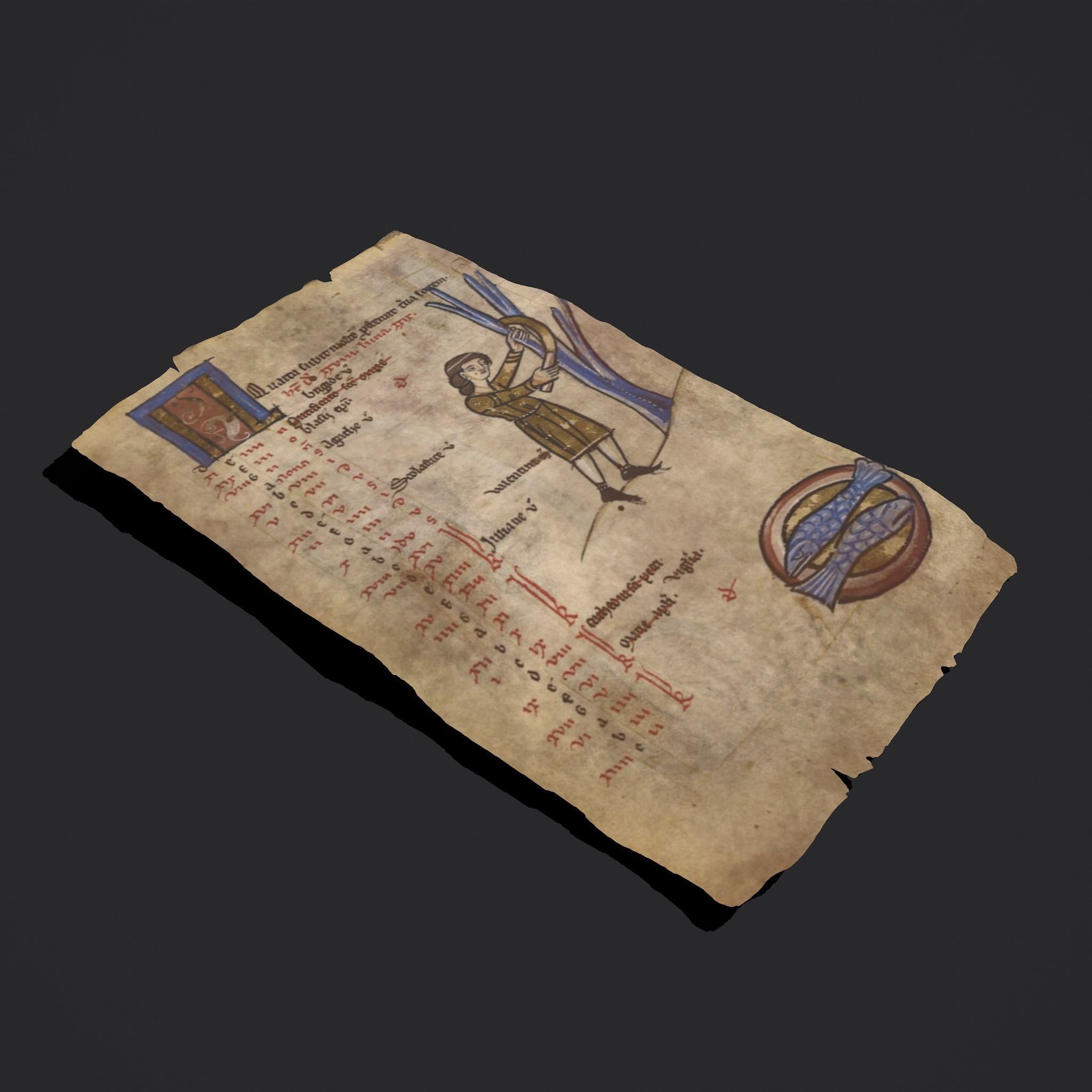 February Manuscript Page Low-poly 3D model_3
