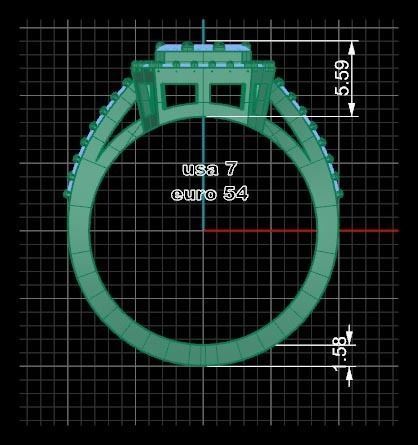 BAGUETTE RING 3D print model_9