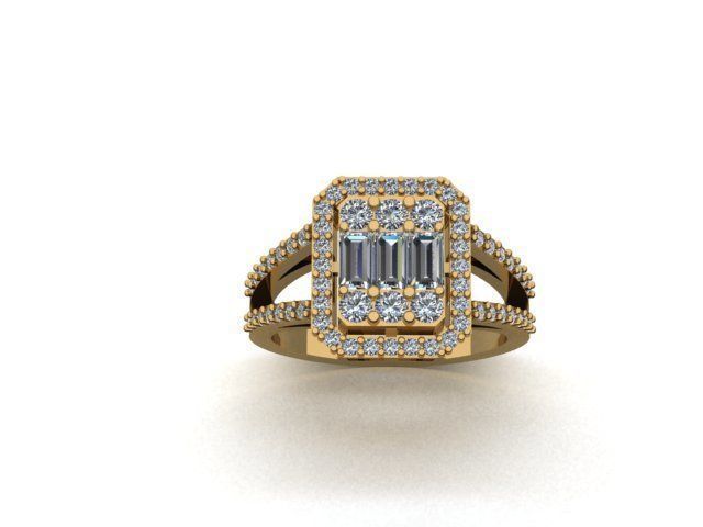 BAGUETTE RING 3D print model_1