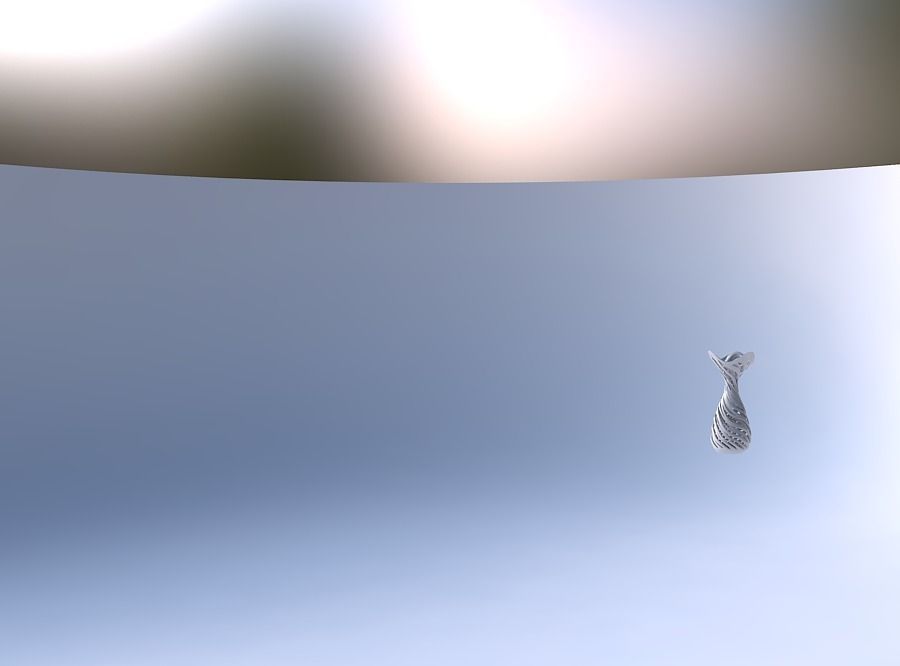 Vase funnel top oval bottom with intertwining lines very twis... 3D print model_4