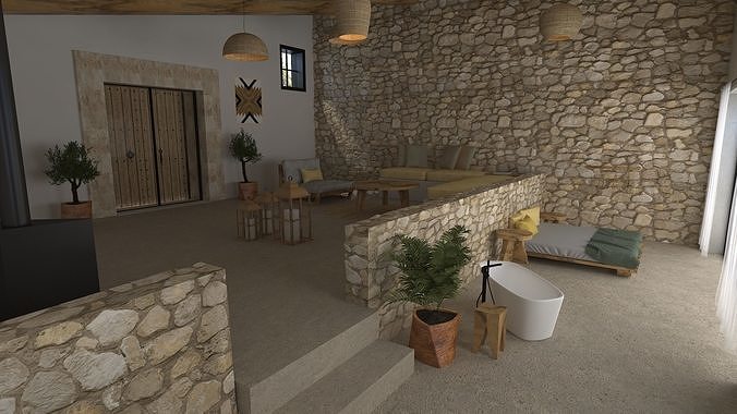Rustic modern house 3D model