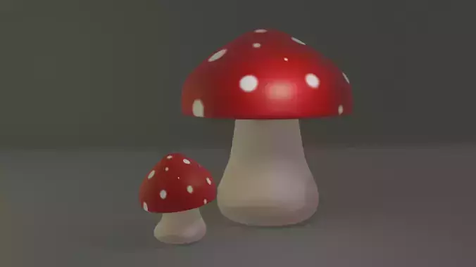 3D mushroom Low-poly 3D model