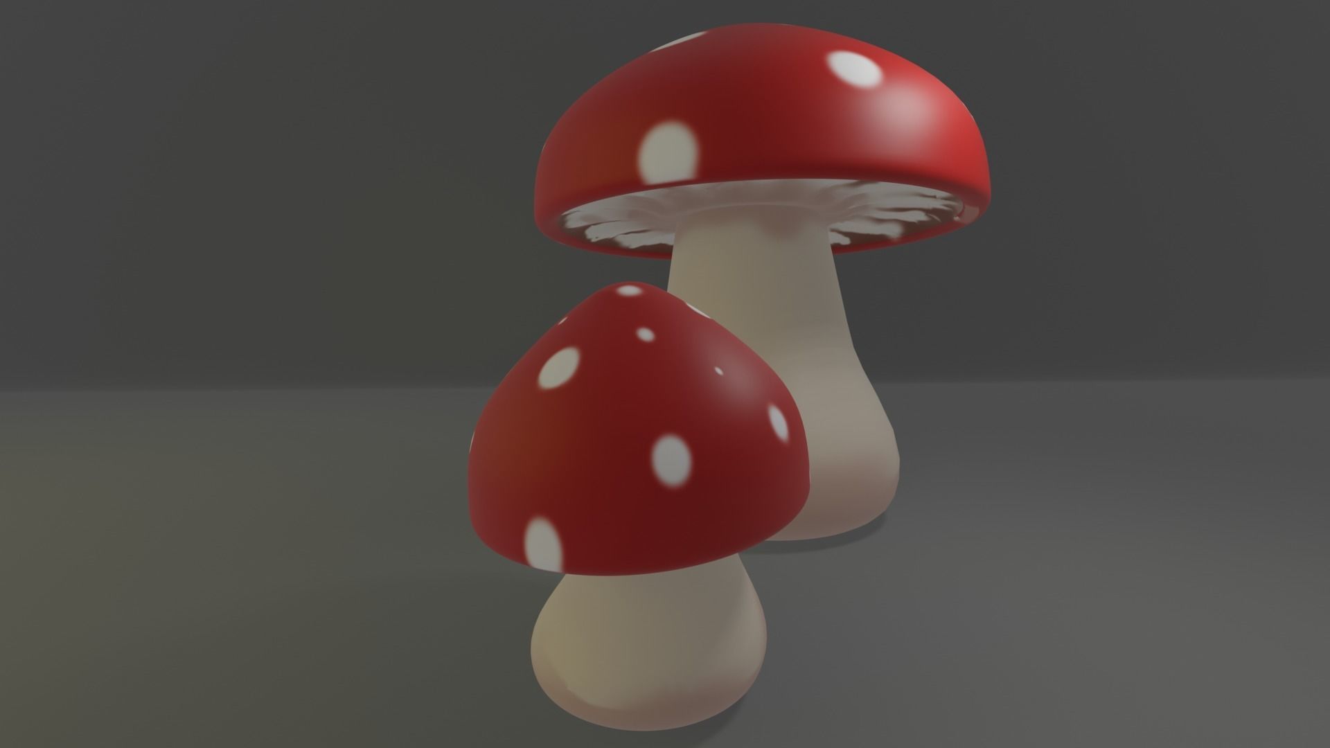 3D mushroom Low-poly 3D model_3