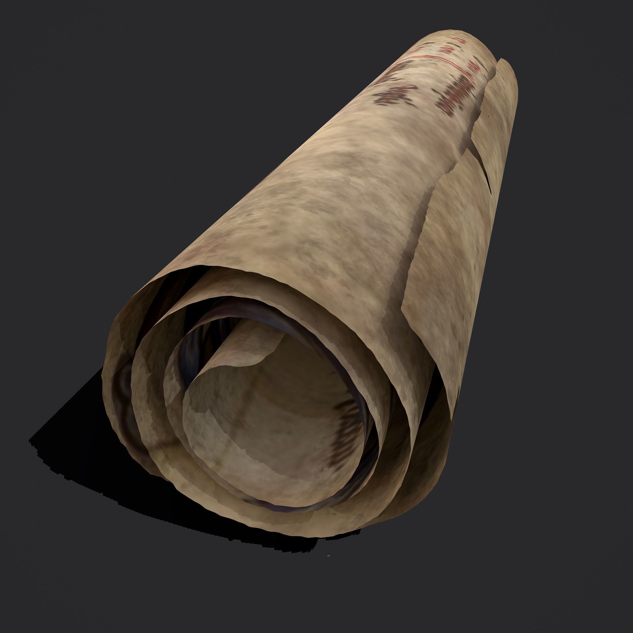 February Manuscript Scroll  Low-poly 3D model_7
