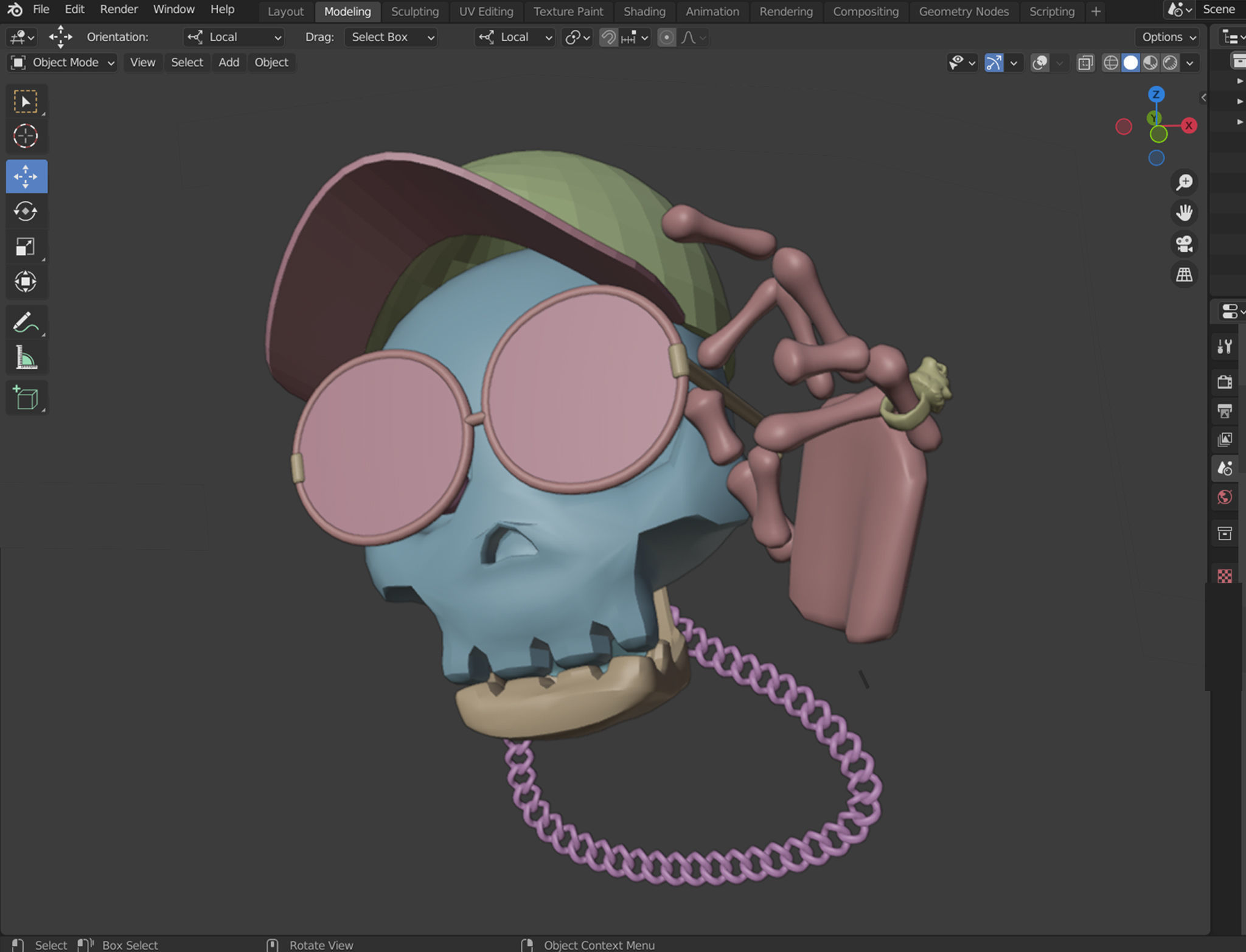 Animated SwagSkull Emoji Low-poly 3D model_4