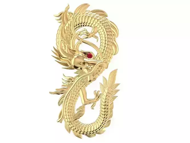 Asian Dragon Pendant Jewelry Design for Men  1928