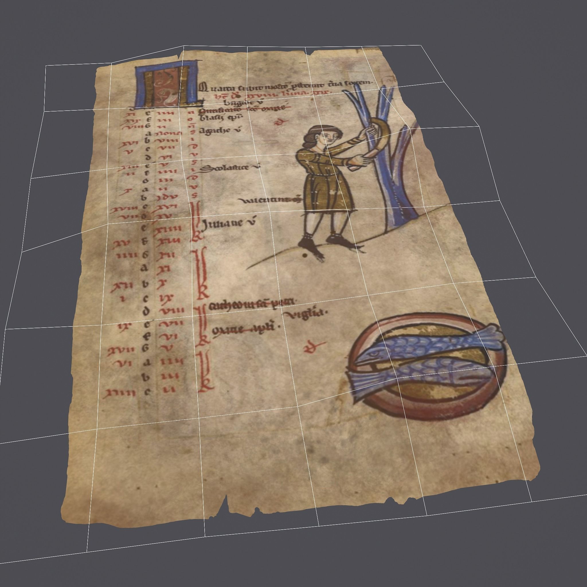 February Manuscript Page and Scroll  3D Model Collection_16