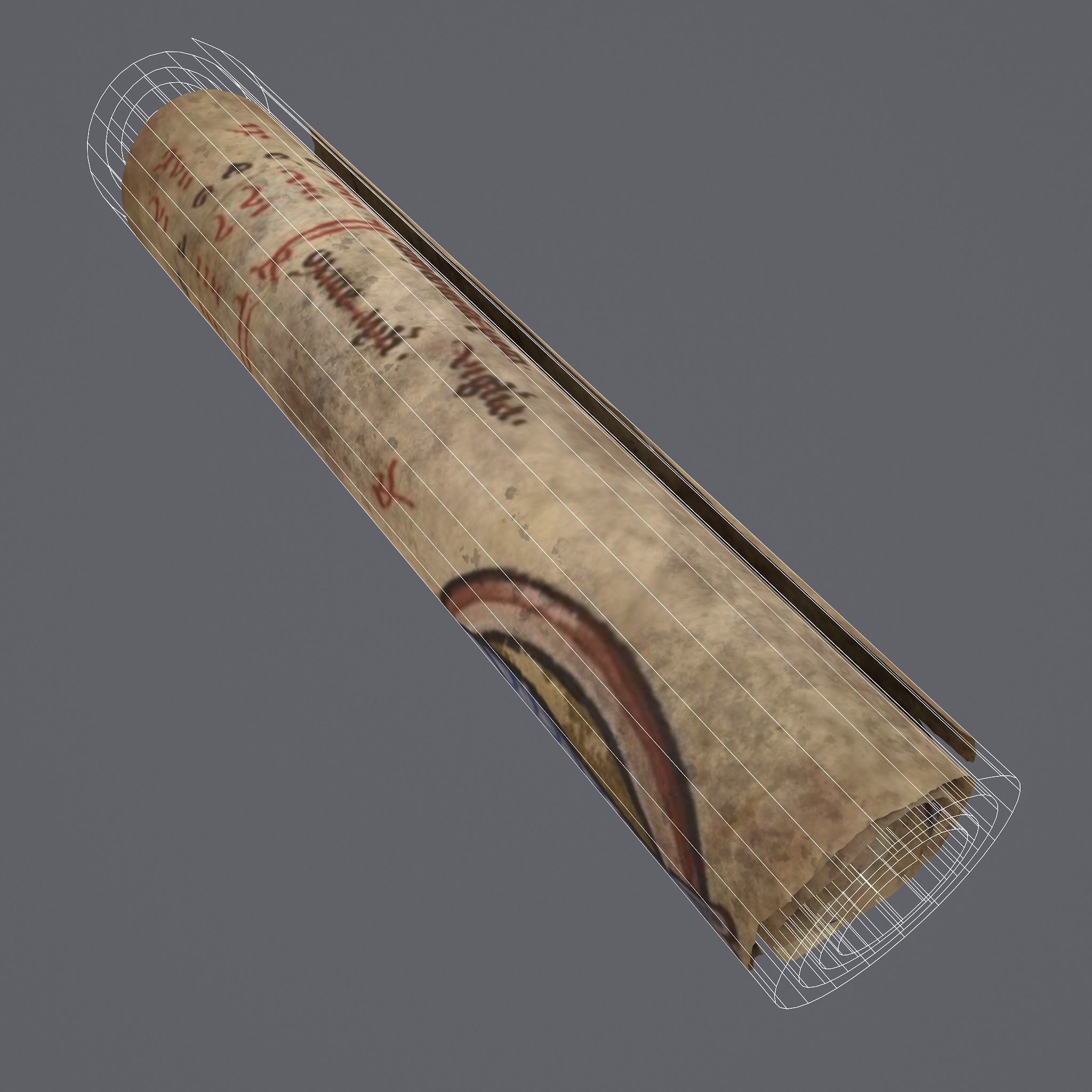 February Manuscript Page and Scroll  3D Model Collection_13