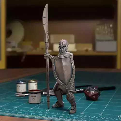 Undead Skeleton 002 - Pre-Supported - DnD - 32mm  Fantasy minis