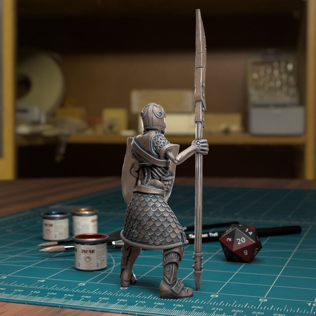 Undead Skeleton 002 - Pre-Supported - DnD - 32mm Fantasy minis 3D print model_2