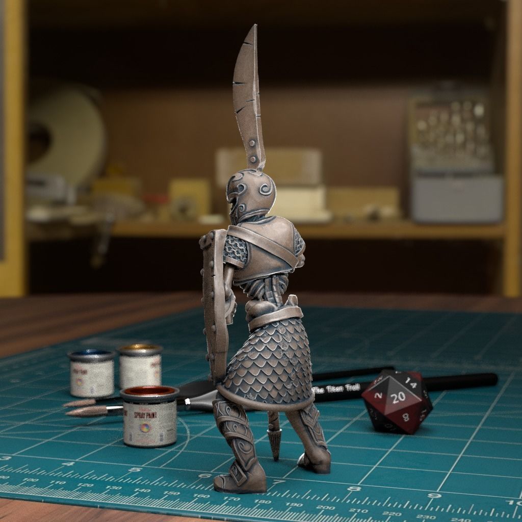 Undead Skeleton 002 - Pre-Supported - DnD - 32mm Fantasy minis 3D print model_1