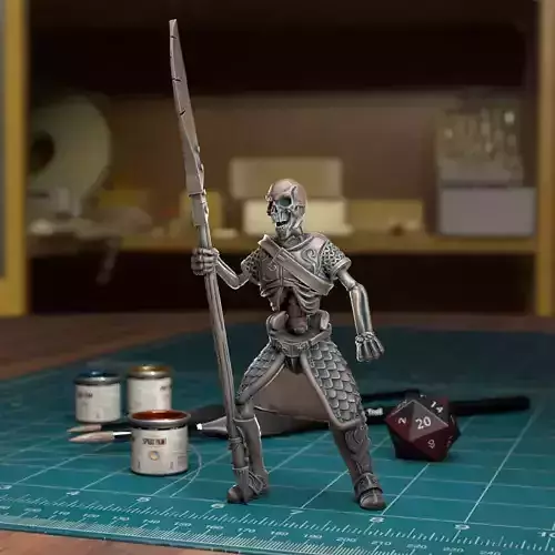 Undead Skeleton 003 - Pre-Supported - DnD - 32mm  Fantasy minis