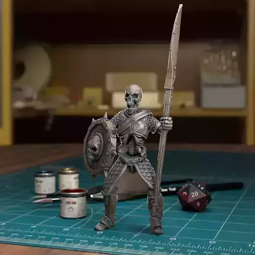 Undead Skeleton 004 - Pre-Supported - DnD - 32mm  Fantasy minis